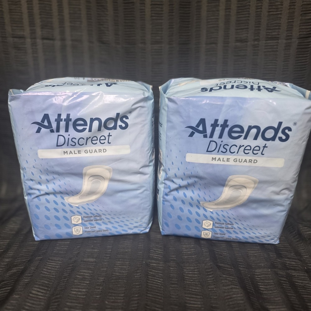 Attends Discreet Male Guard 2 x 20 Count Disposable Absorbency 3 Odor Shield